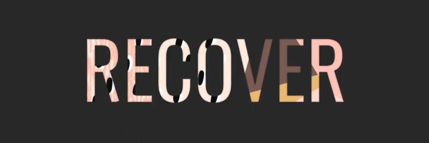  the word recover on black background